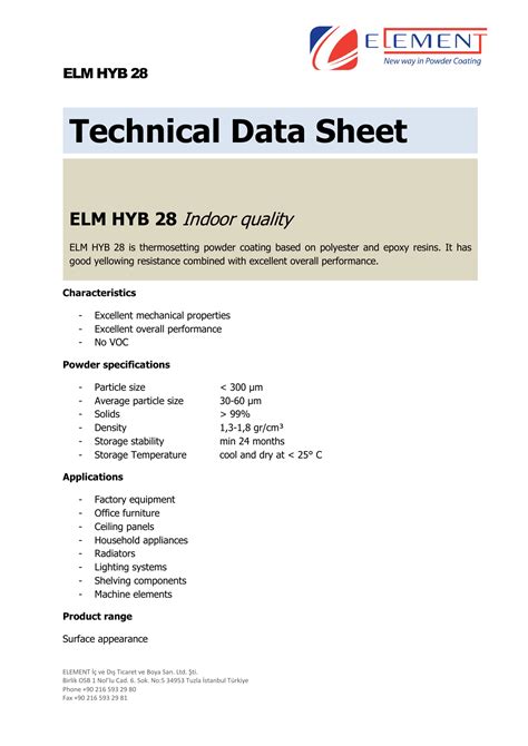 TECHNICAL DATA SHEET.